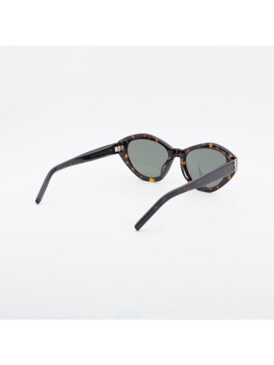 Saint Laurent SLM60 002 Sunglasses Havana Cat Eye Frame, Grey Lenses